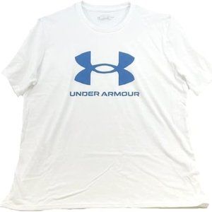 UNDER ARMOUR Men's Sportstyle Logo Tee Loose White Short-Sleeve Shirt - NEW!